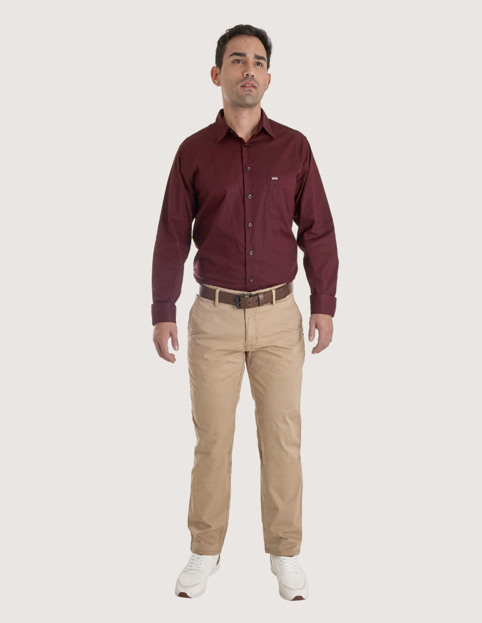 Camisa casual de algodón manga larga para hombre 5