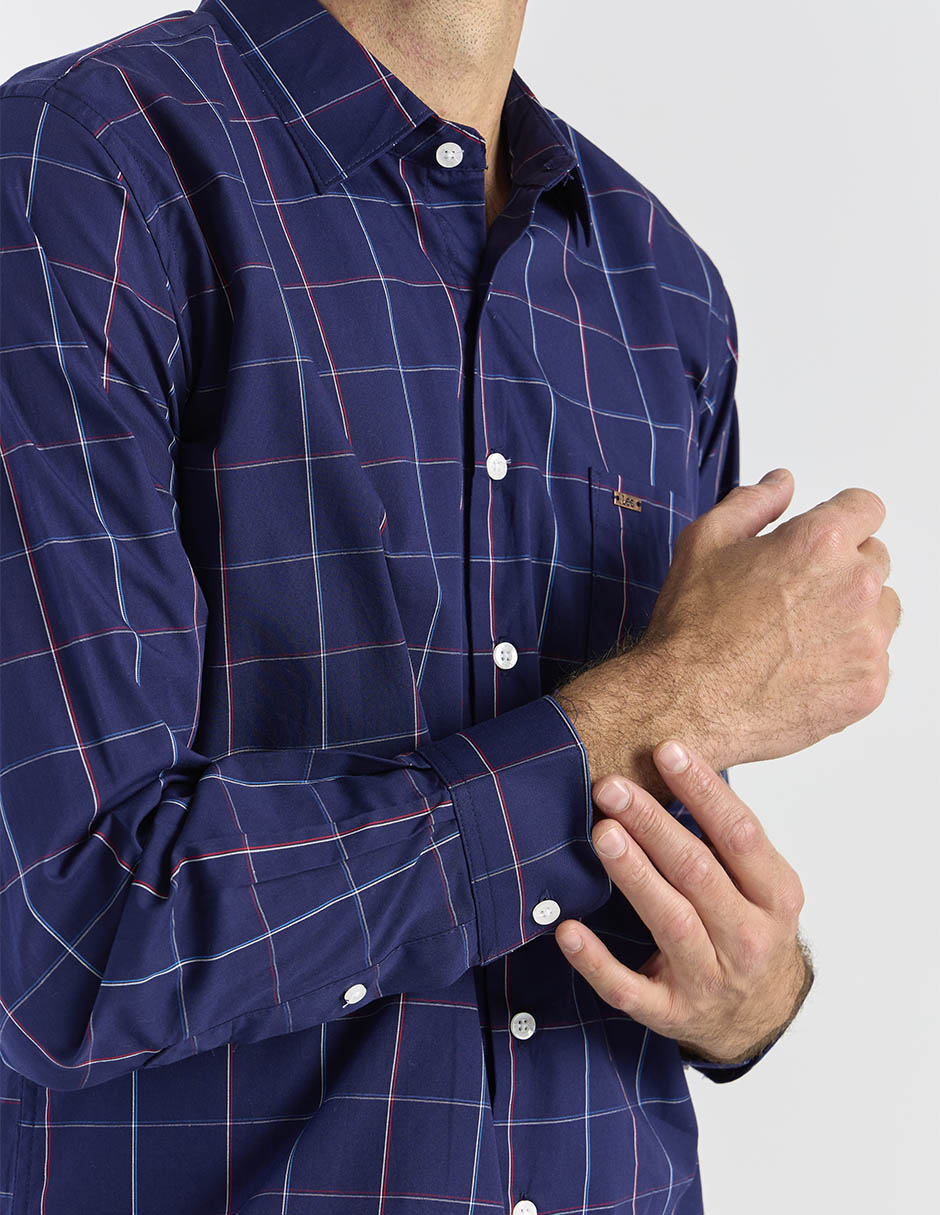 Camisa casual de algodón manga larga para hombre 4