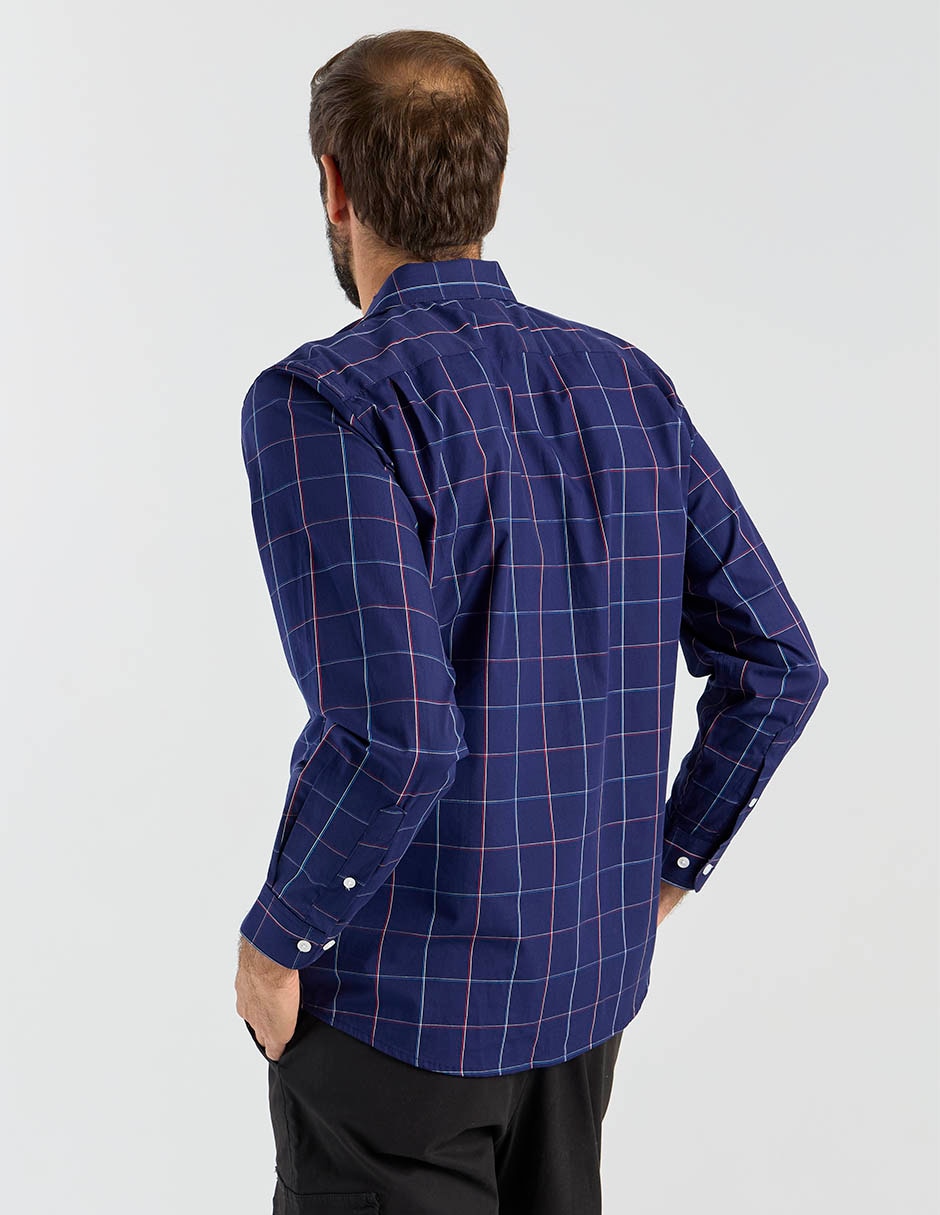 Camisa casual de algodón manga larga para hombre 6