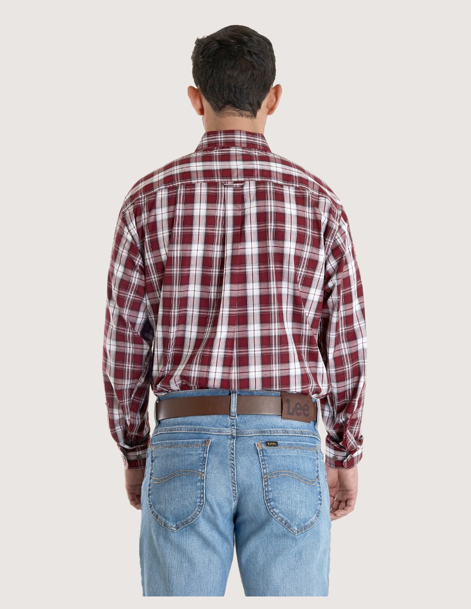 Camisa casual de algodón manga larga para hombre 4