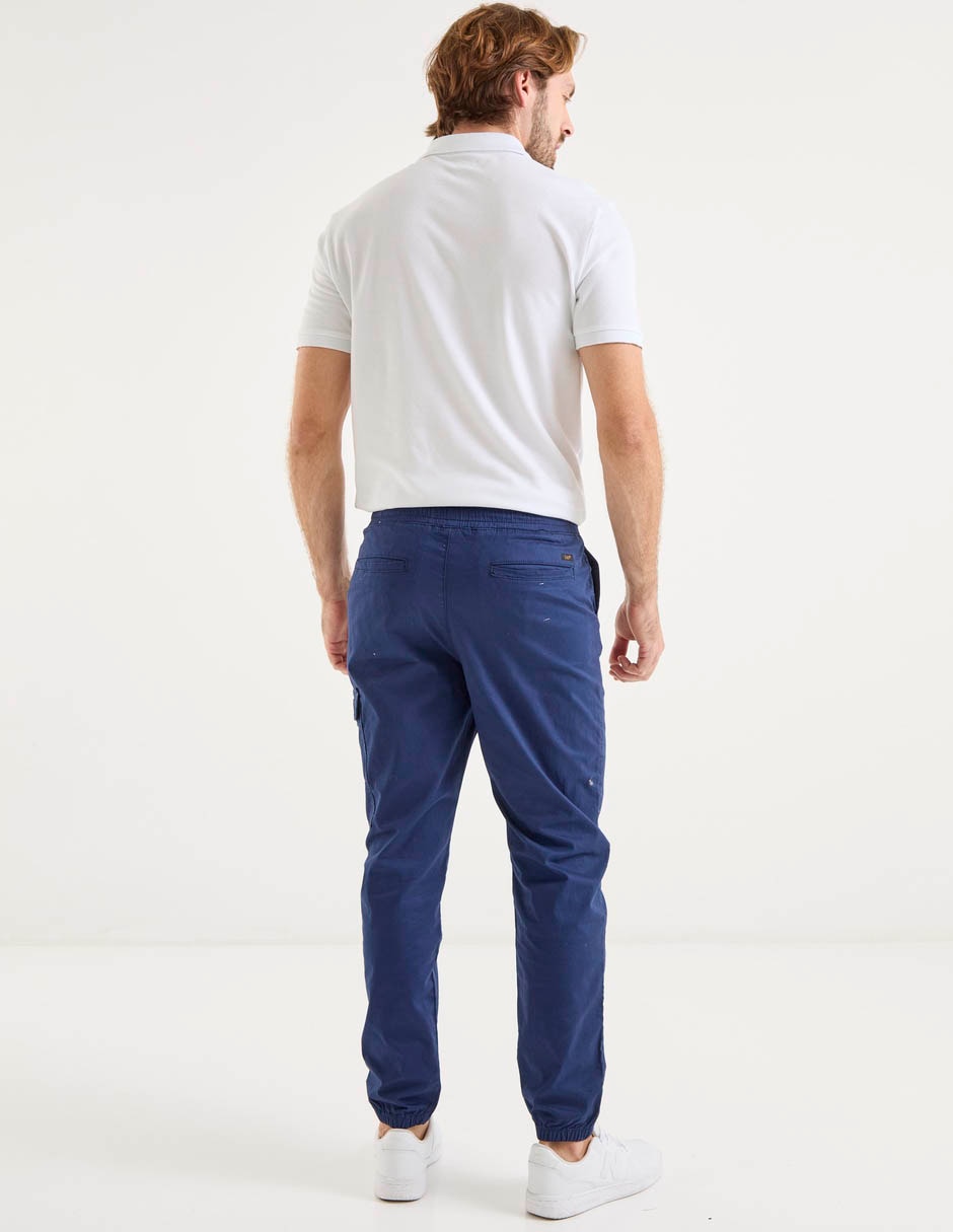 Pantalón jogger straight de gabardina para hombre 2