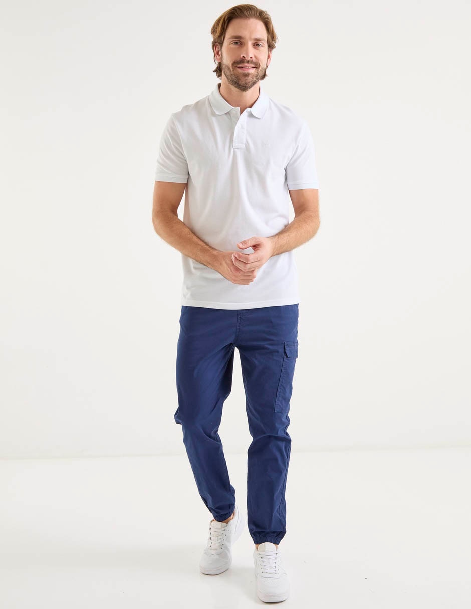 Pantalón jogger straight de gabardina para hombre 3