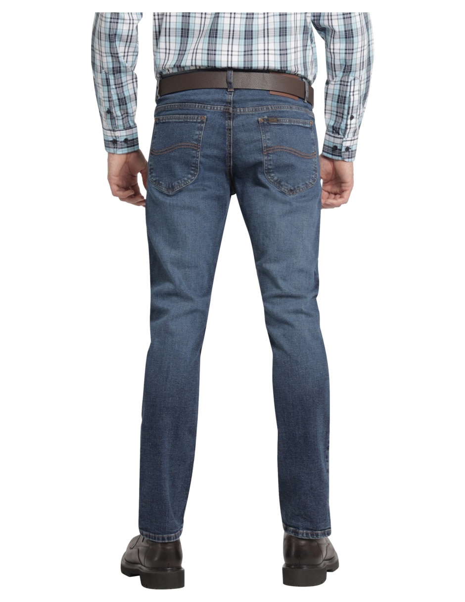 Jeans slim lavado whisker para hombre 2