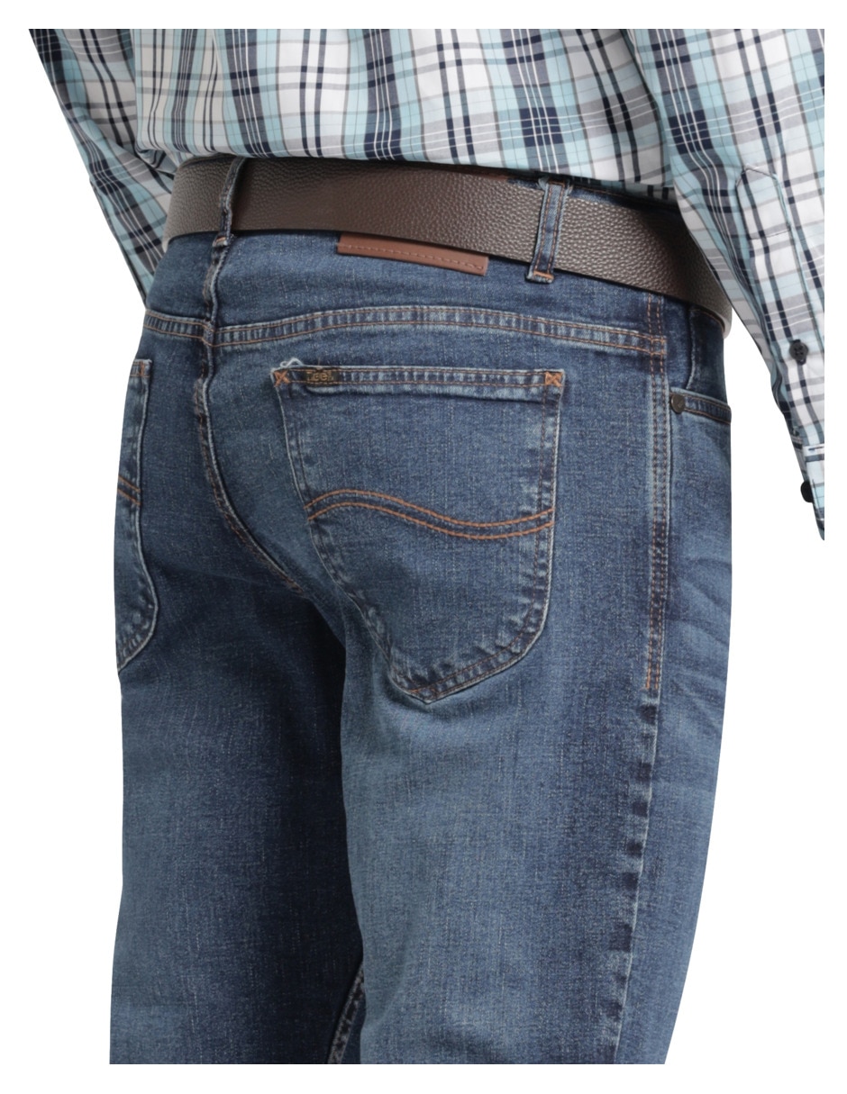 Jeans slim lavado whisker para hombre 4