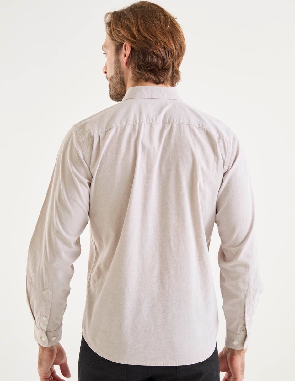 Camisa casual de algodón manga larga para hombre 2