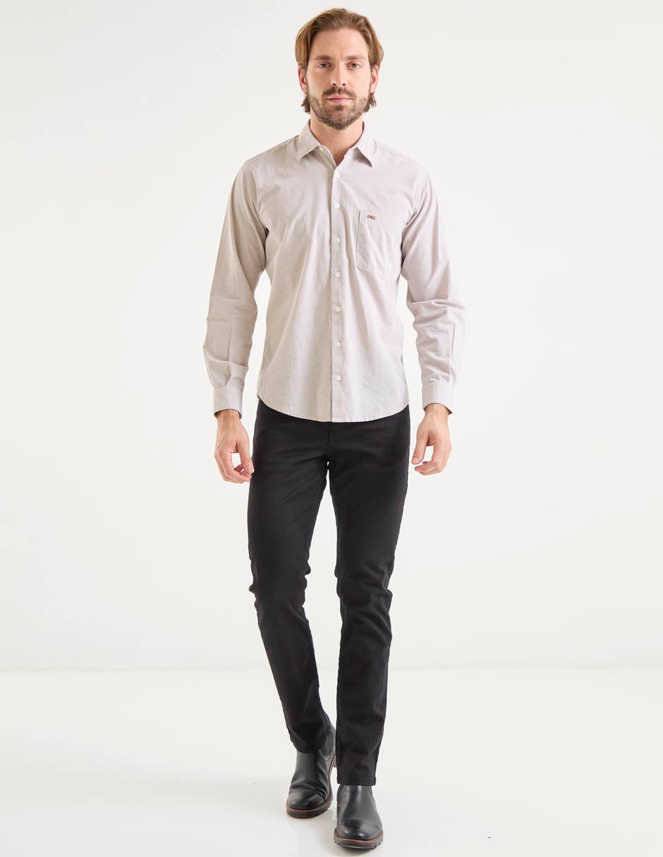 Camisa casual de algodón manga larga para hombre 3