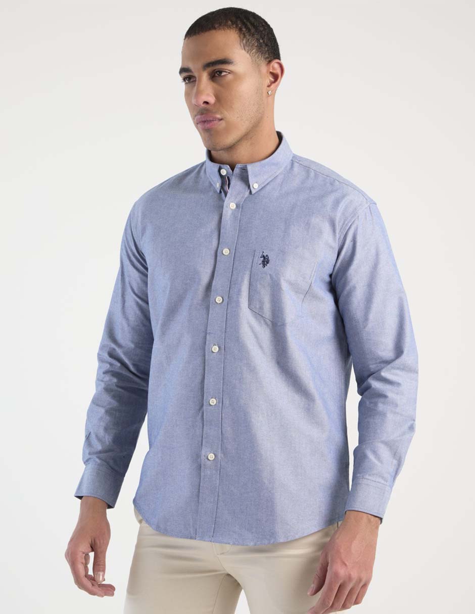 Camisa casual manga larga para hombre
