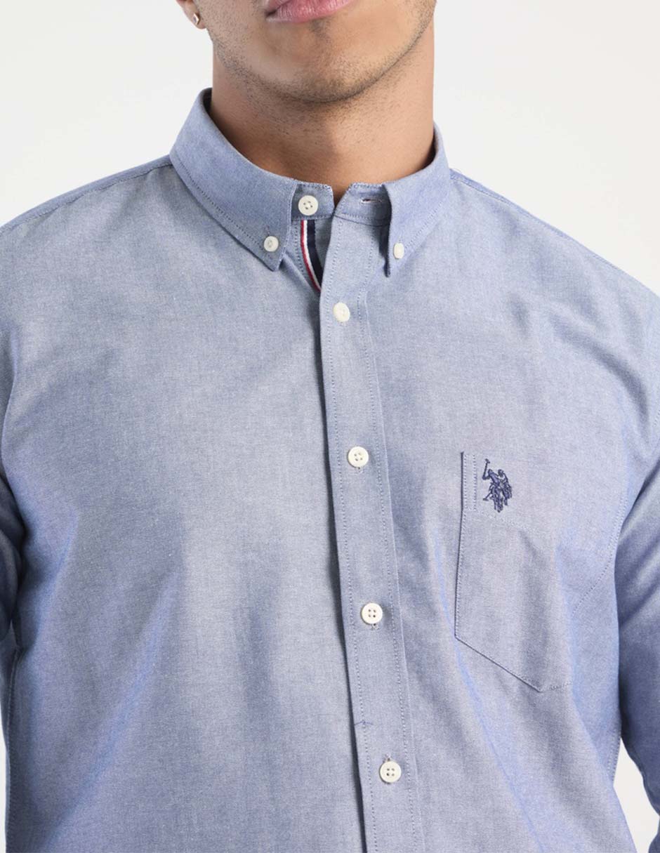 CAMISA USBMS-57-7547, CH, AZUL MARINO