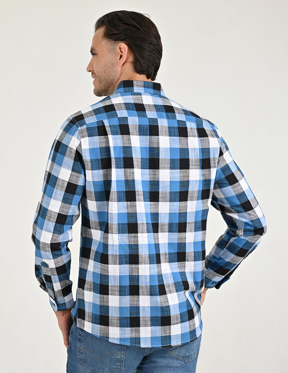 Camisa casual manga larga para hombre 2