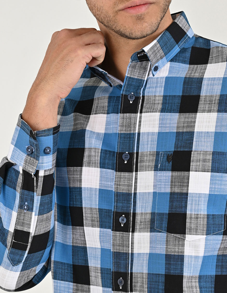Camisa casual manga larga para hombre 5