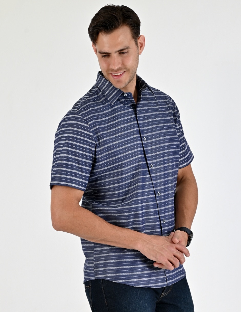 Camisa casual de algodón manga corta para hombre 3