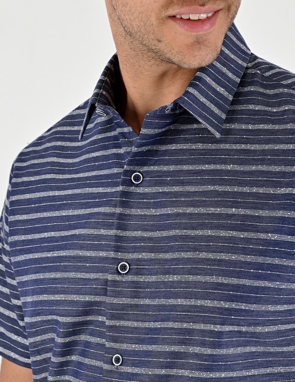 Camisa casual de algodón manga corta para hombre 4