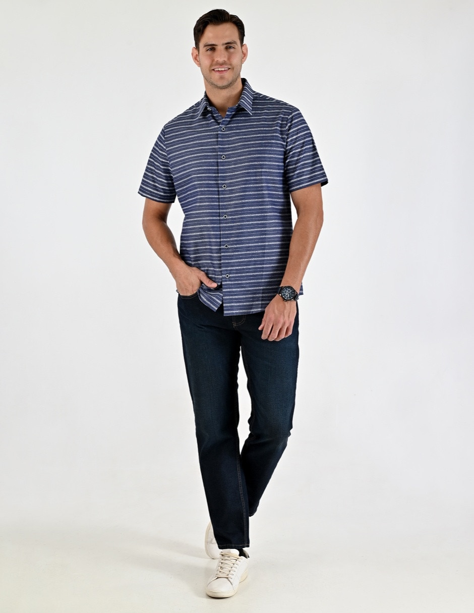 Camisa casual de algodón manga corta para hombre 5