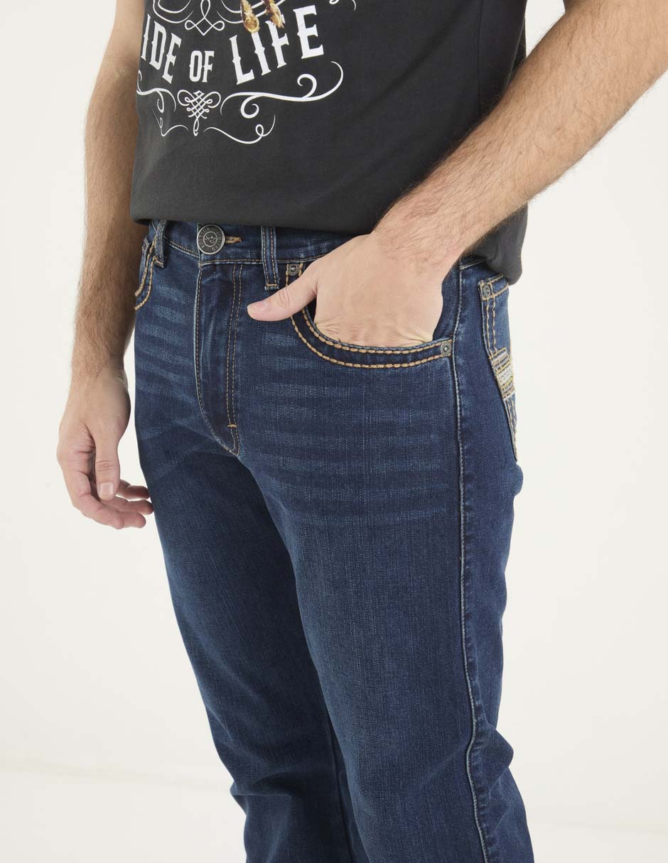 Jeans slim lavado stone wash para hombre 4
