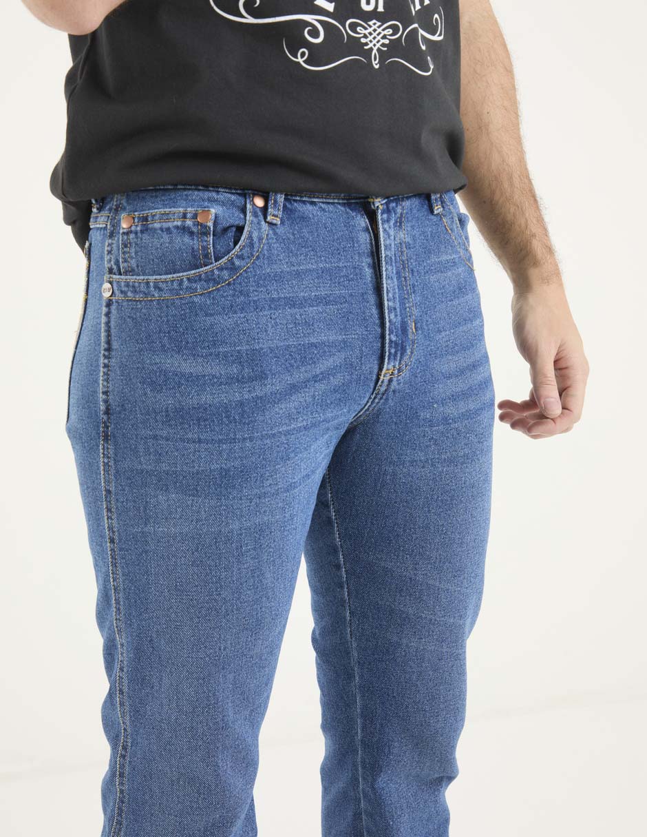 Jeans slim lavado medio para hombre 4