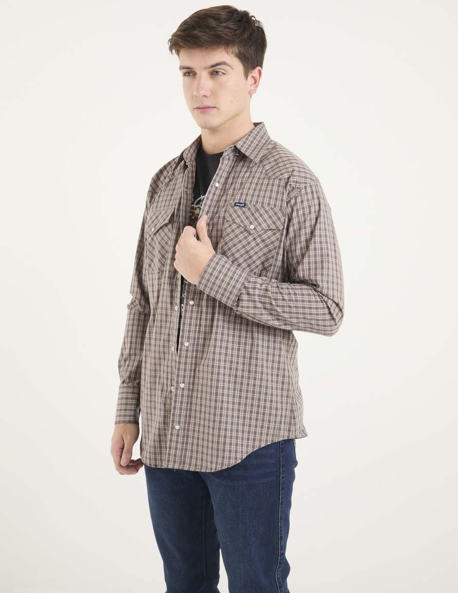 Camisa casual de algodón manga larga para hombre Camisa casual de algodón manga larga para hombre