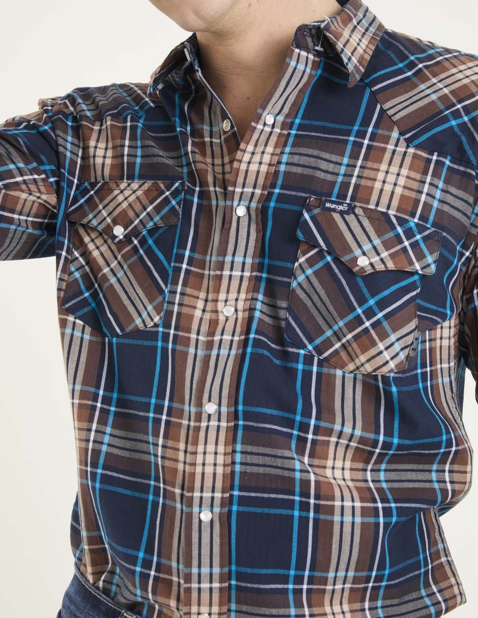 Camisa casual de algodón manga larga para hombre 4