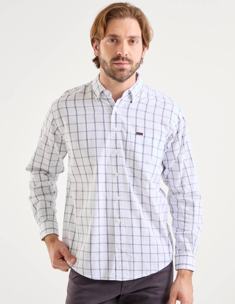 Camisa casual de algodón manga larga para hombre Camisa casual de algodón manga larga para hombre
