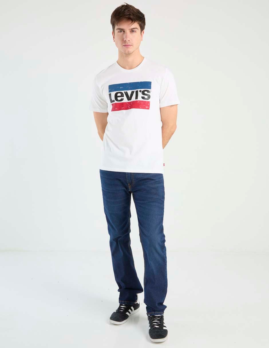 Jeans slim lavado whisker para hombre 3