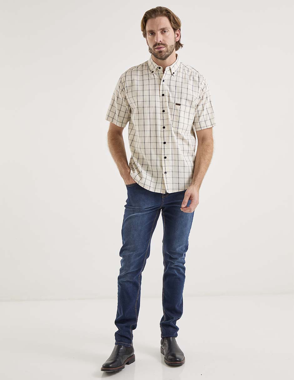 Camisa casual de algodón manga corta para hombre 3