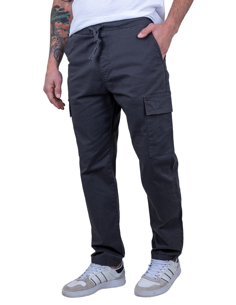Pantalón jogger straight de gabardina para hombre 2