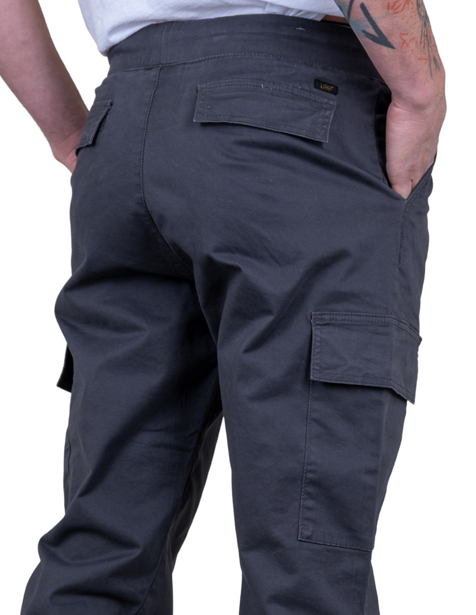 Pantalón jogger straight de gabardina para hombre 4