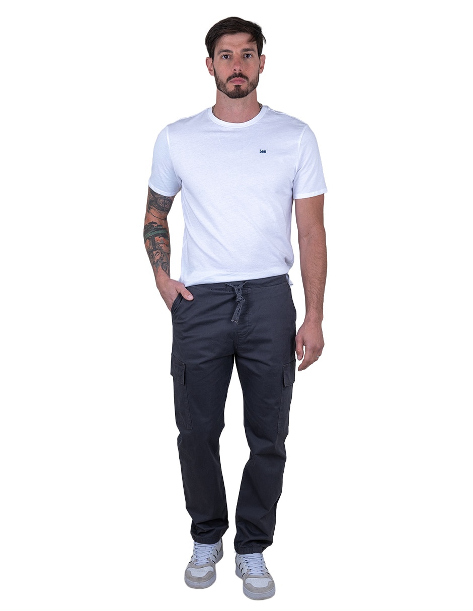 Pantalón jogger straight de gabardina para hombre 5