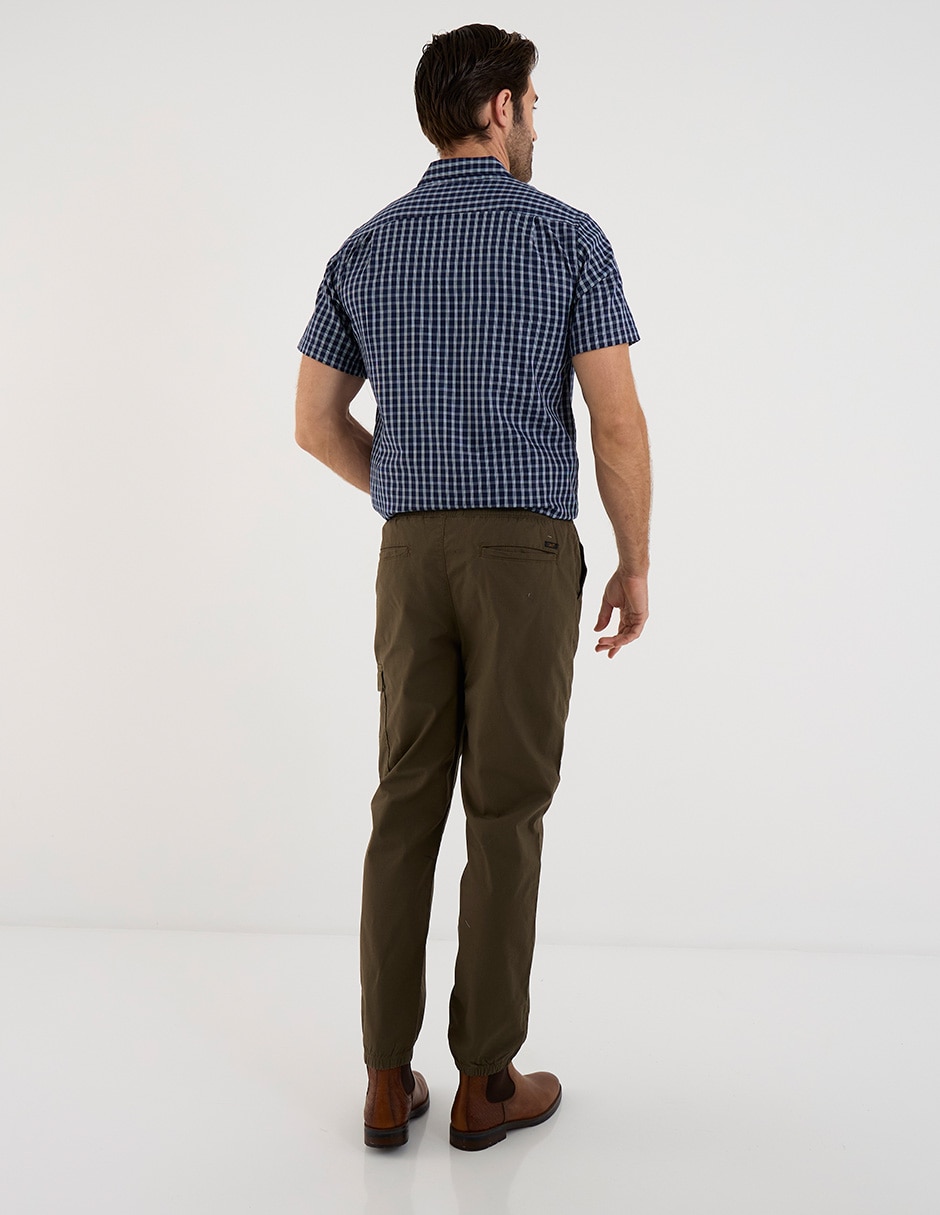Pantalón jogger straight de gabardina para hombre 2