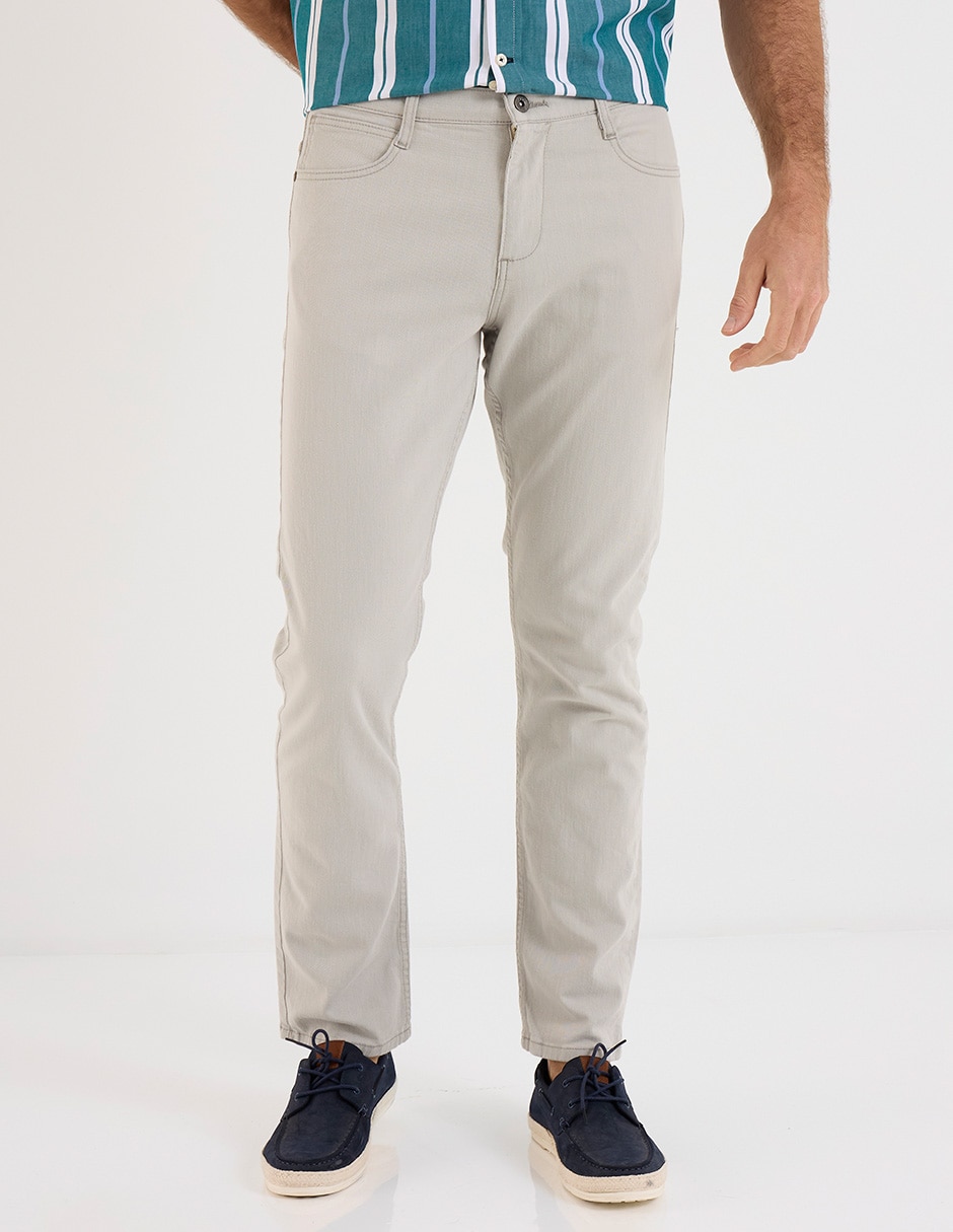 Pantalón chino recto de gabardina para hombre Pantalón chino recto de gabardina para hombre