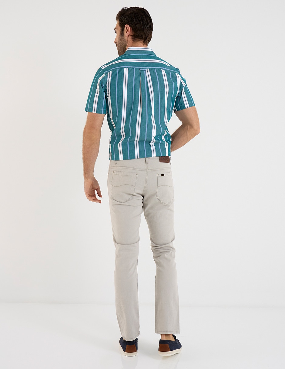 Pantalón chino recto de gabardina para hombre 2