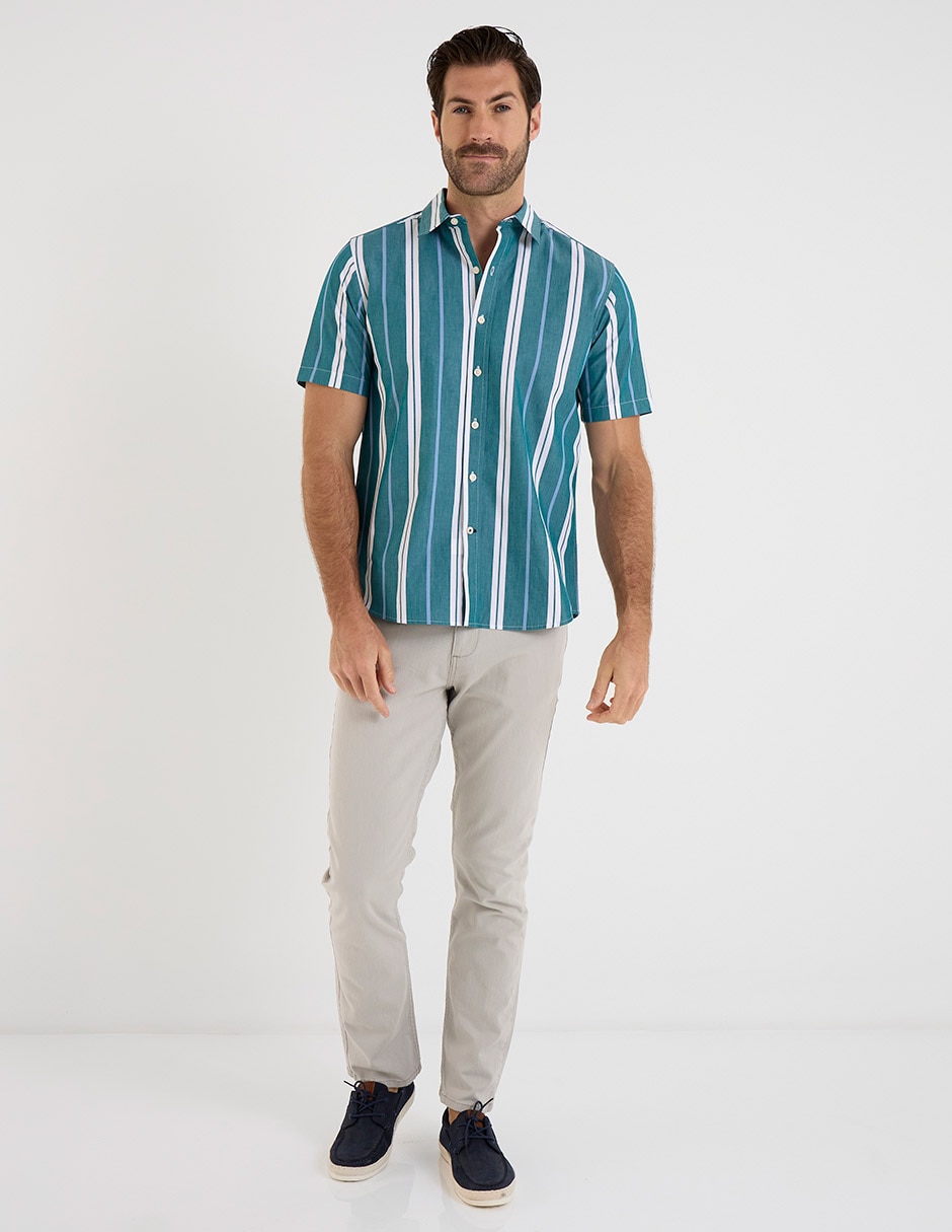 Pantalón chino recto de gabardina para hombre 3
