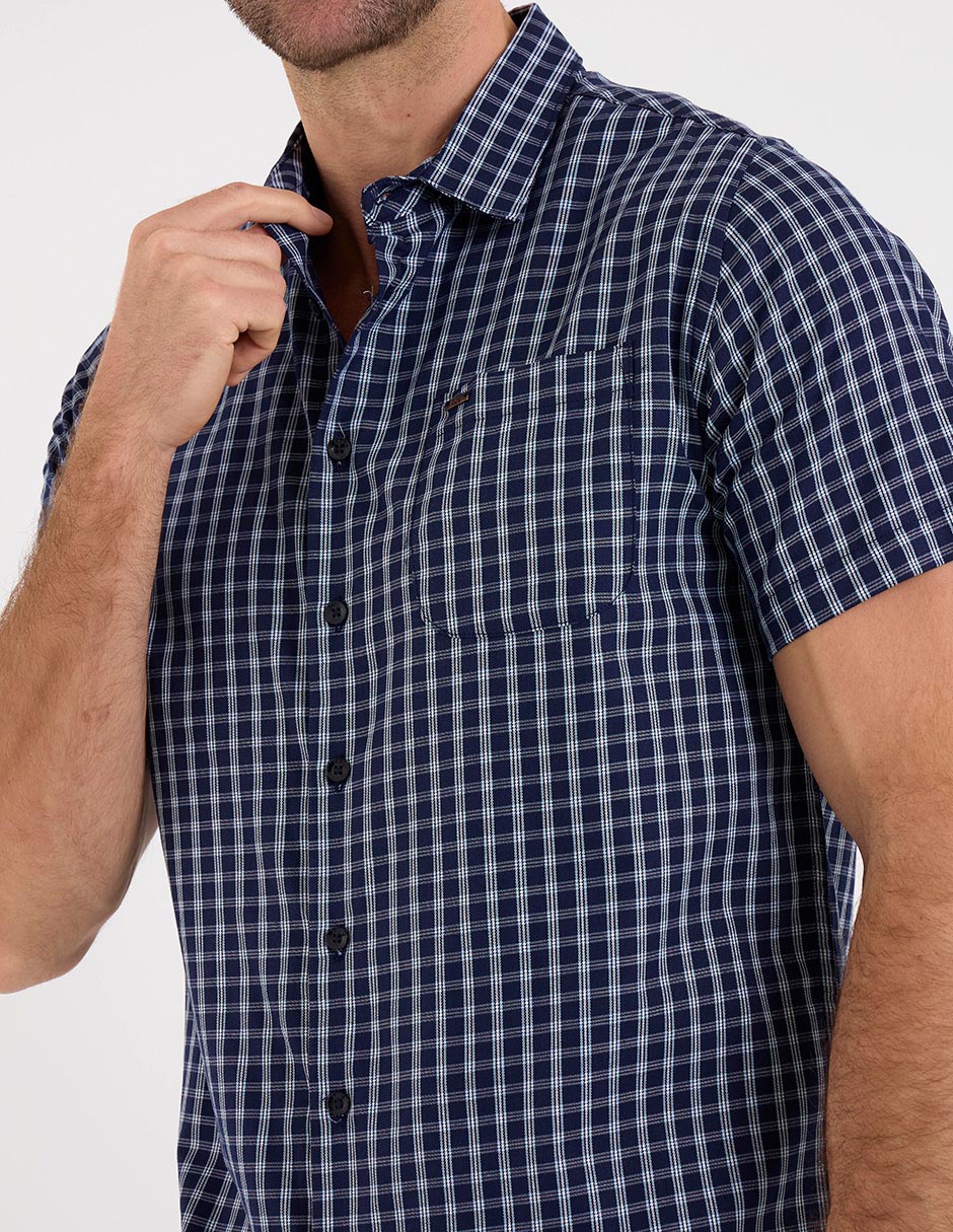 Camisa casual de algodón manga corta para hombre 4