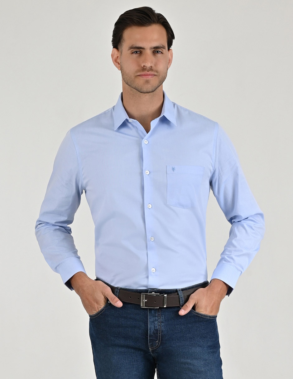 Camisa casual de algodón manga larga para hombre Camisa casual de algodón manga larga para hombre