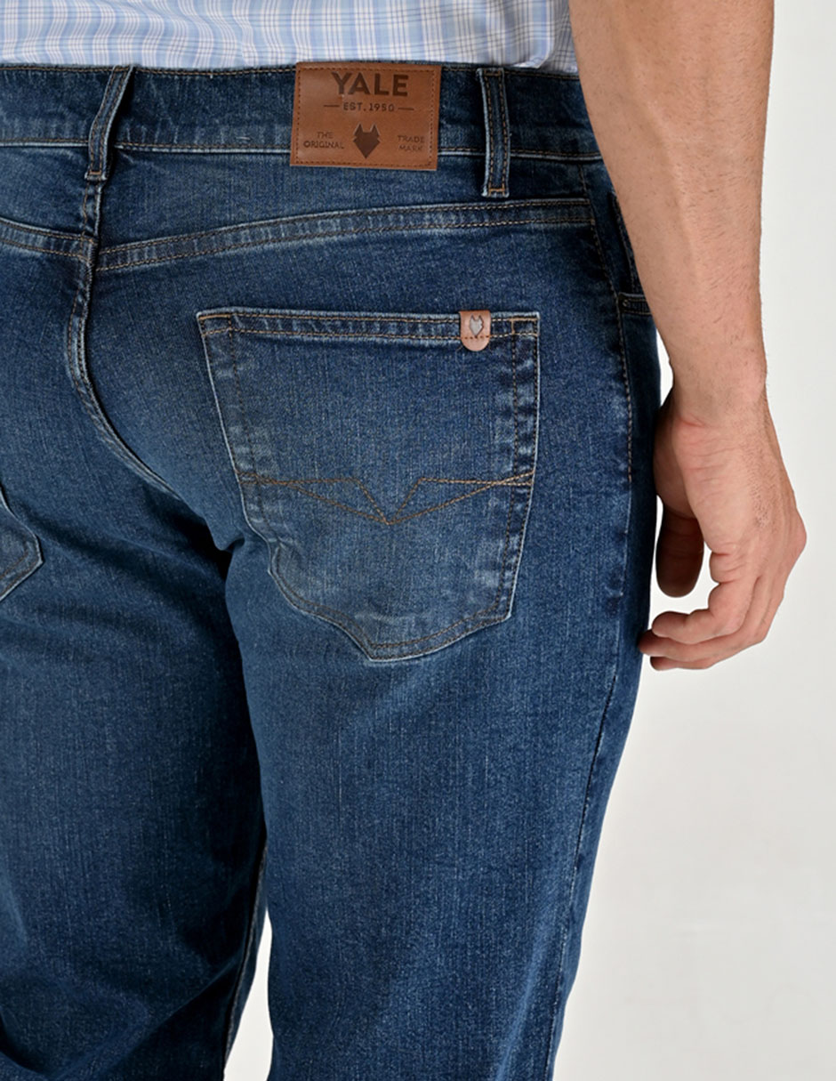 Jeans straight lavado stone wash para hombre 5