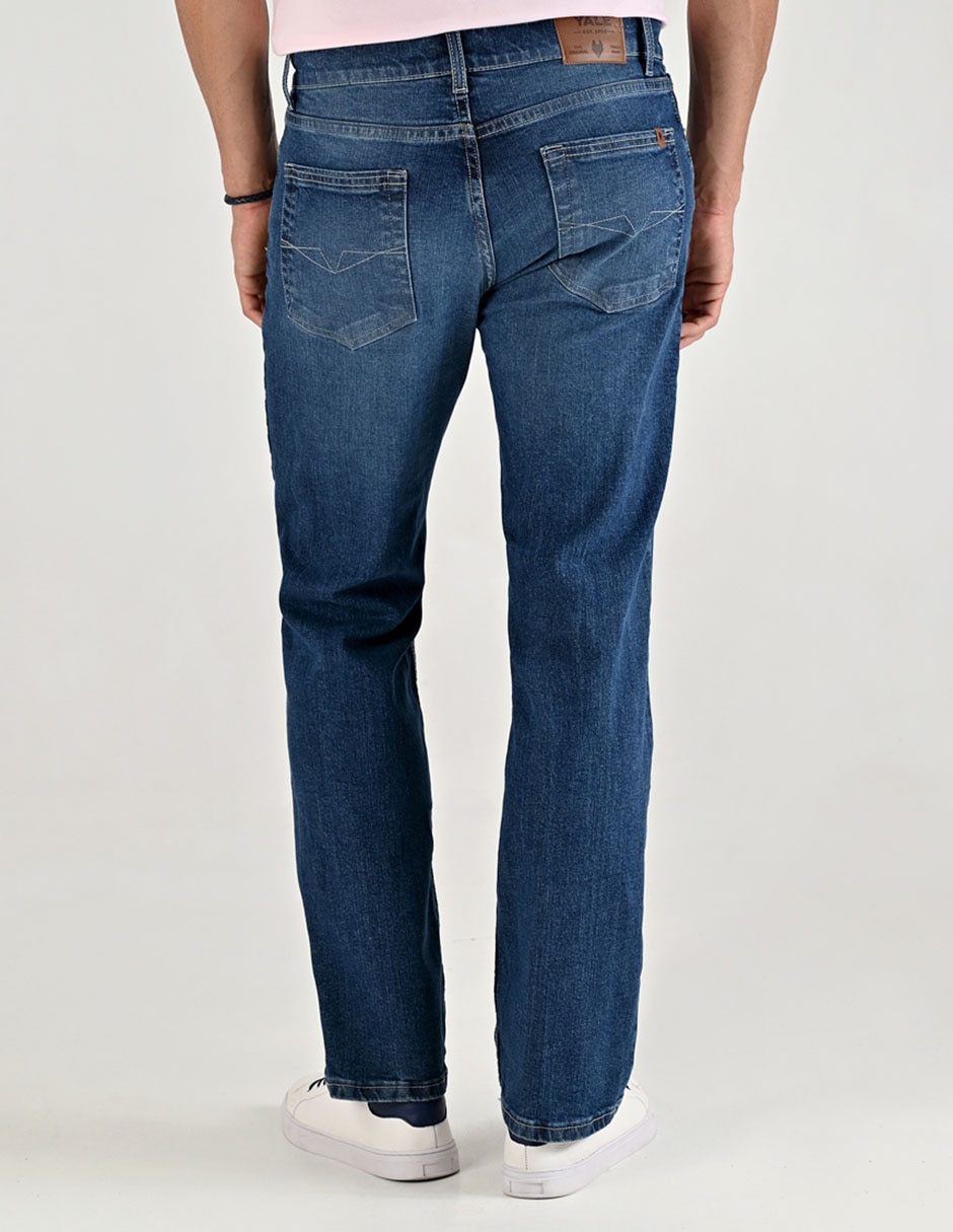 Jeans straight deslavado para hombre 2