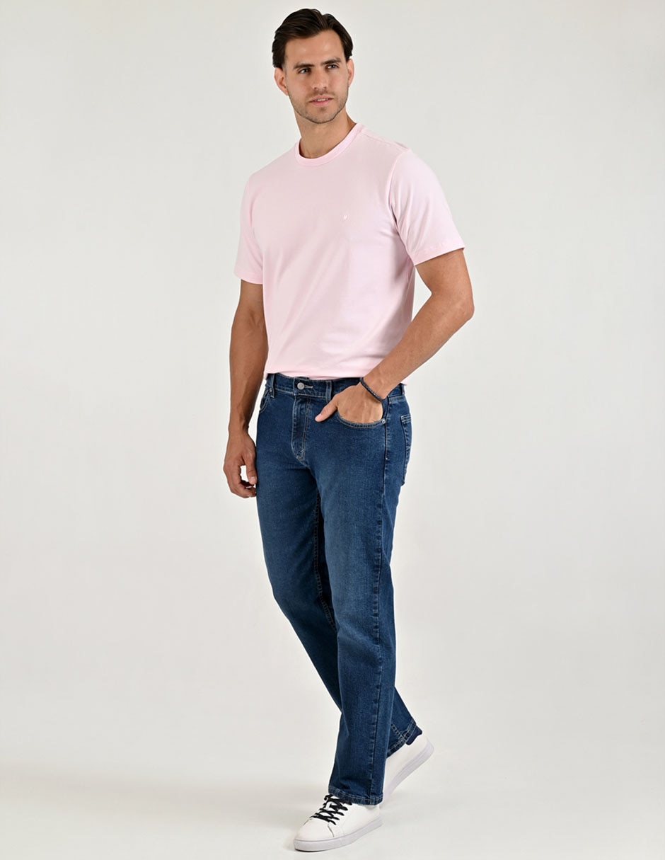 Jeans straight deslavado para hombre 3
