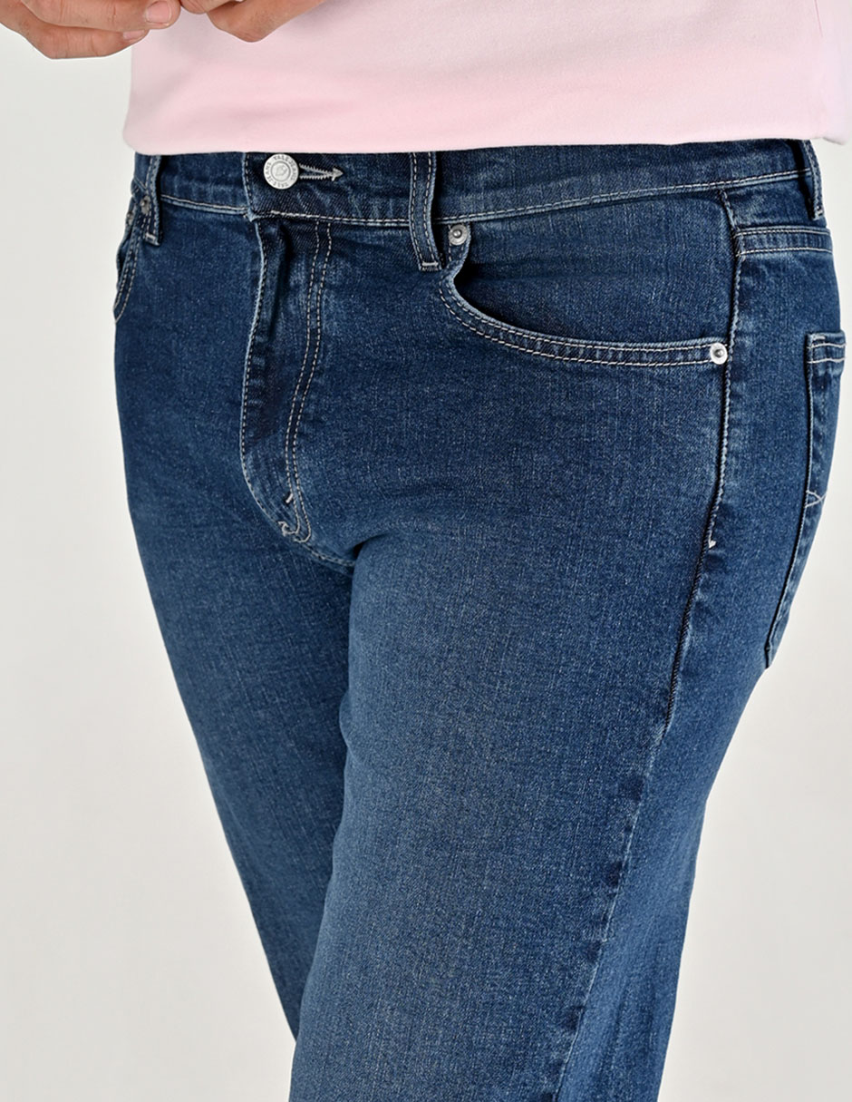Jeans straight deslavado para hombre 4