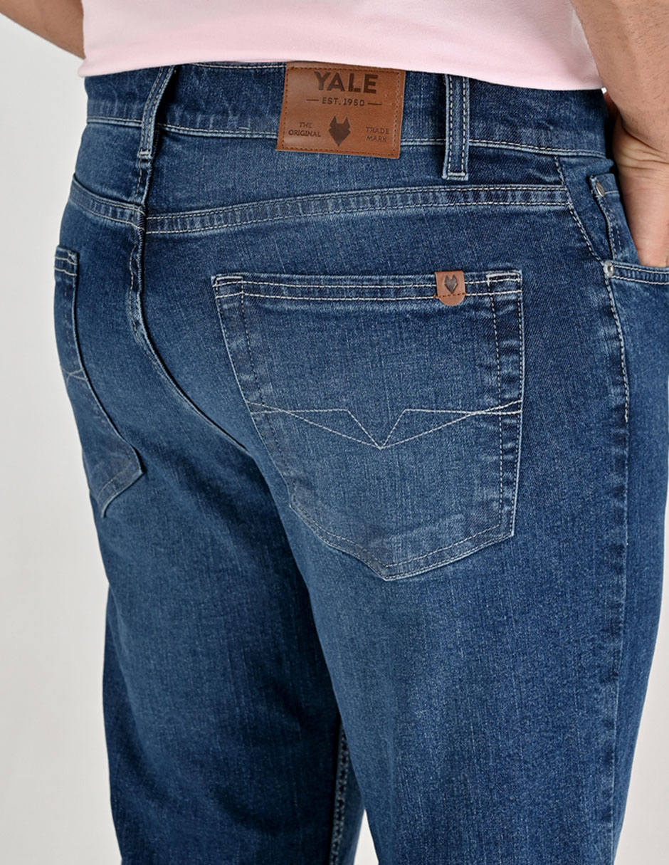 Jeans straight deslavado para hombre 5