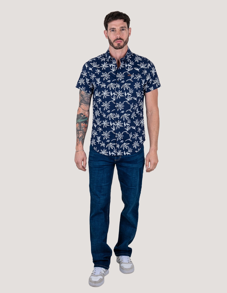 Camisa casual de algodón manga corta para hombre 4