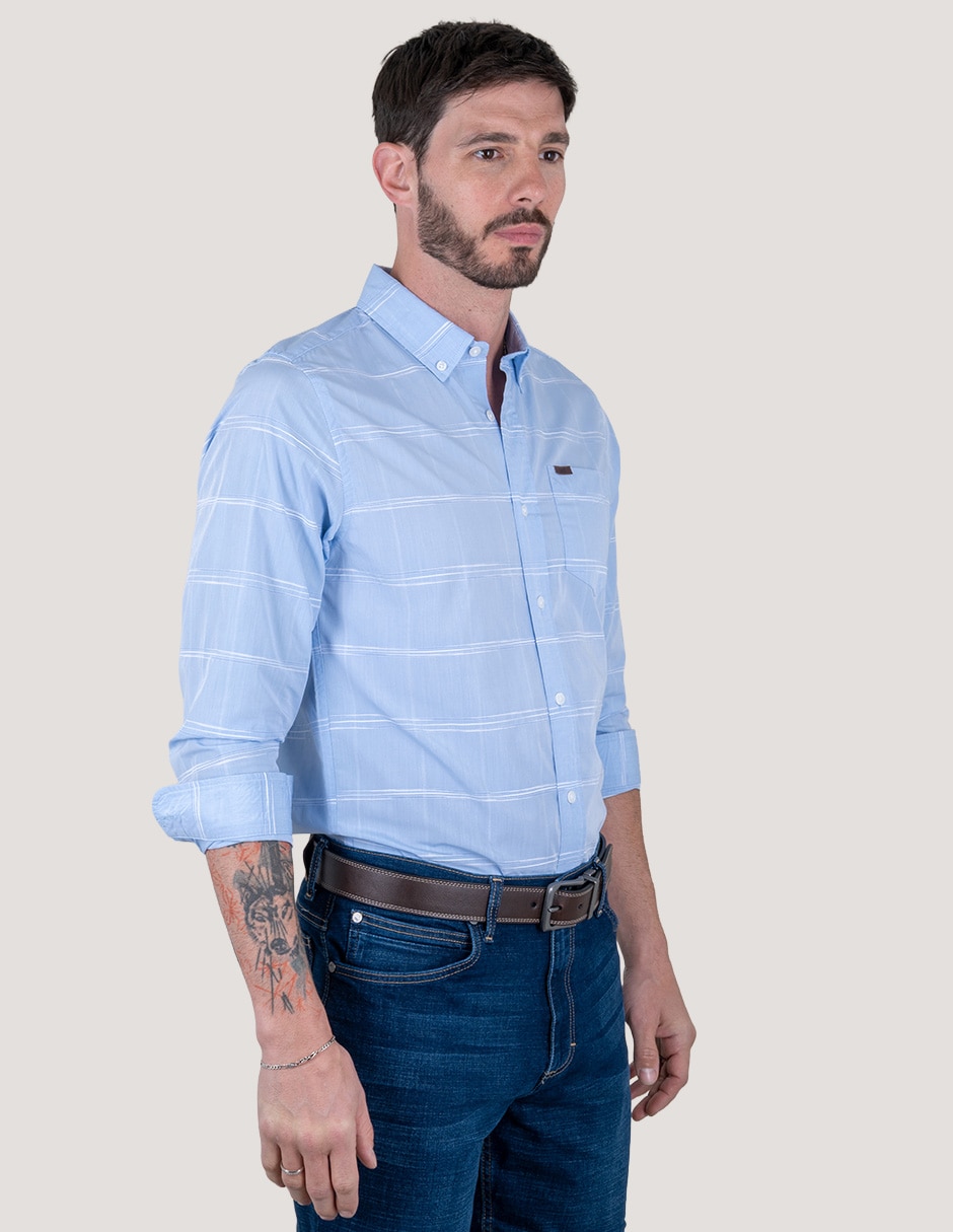Camisa casual manga larga para hombre 2