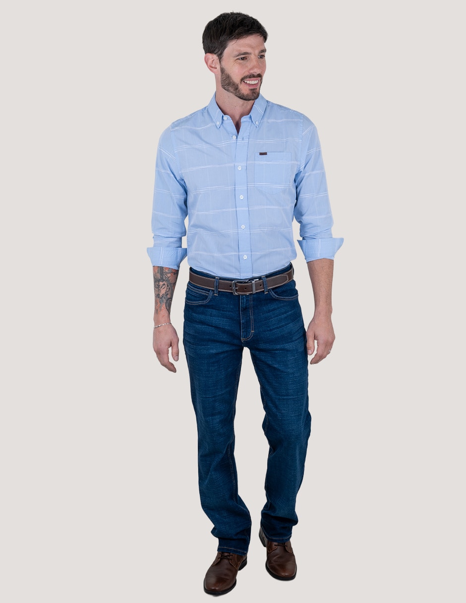 Camisa casual manga larga para hombre 4