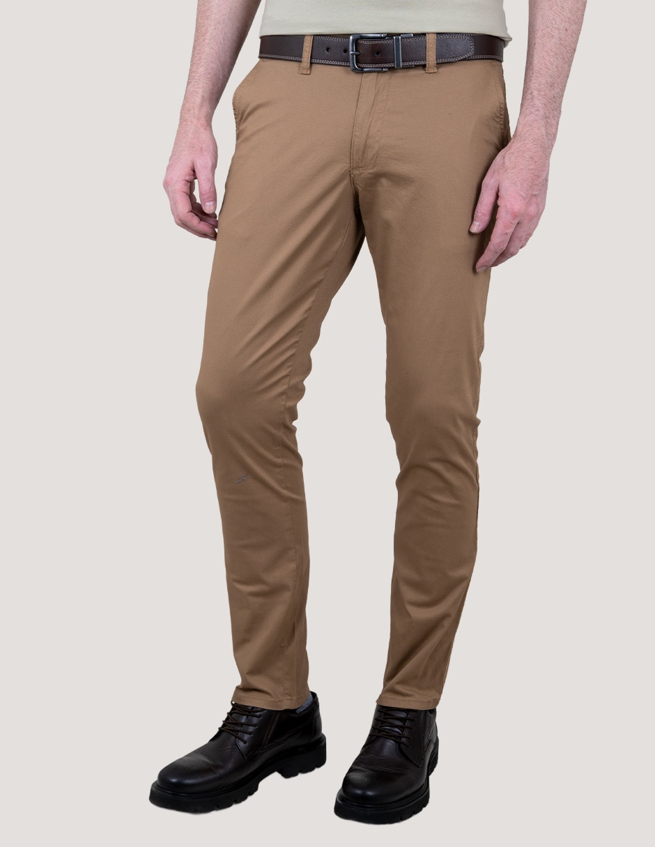 Pantalón casual slim de gabardina para hombre 2