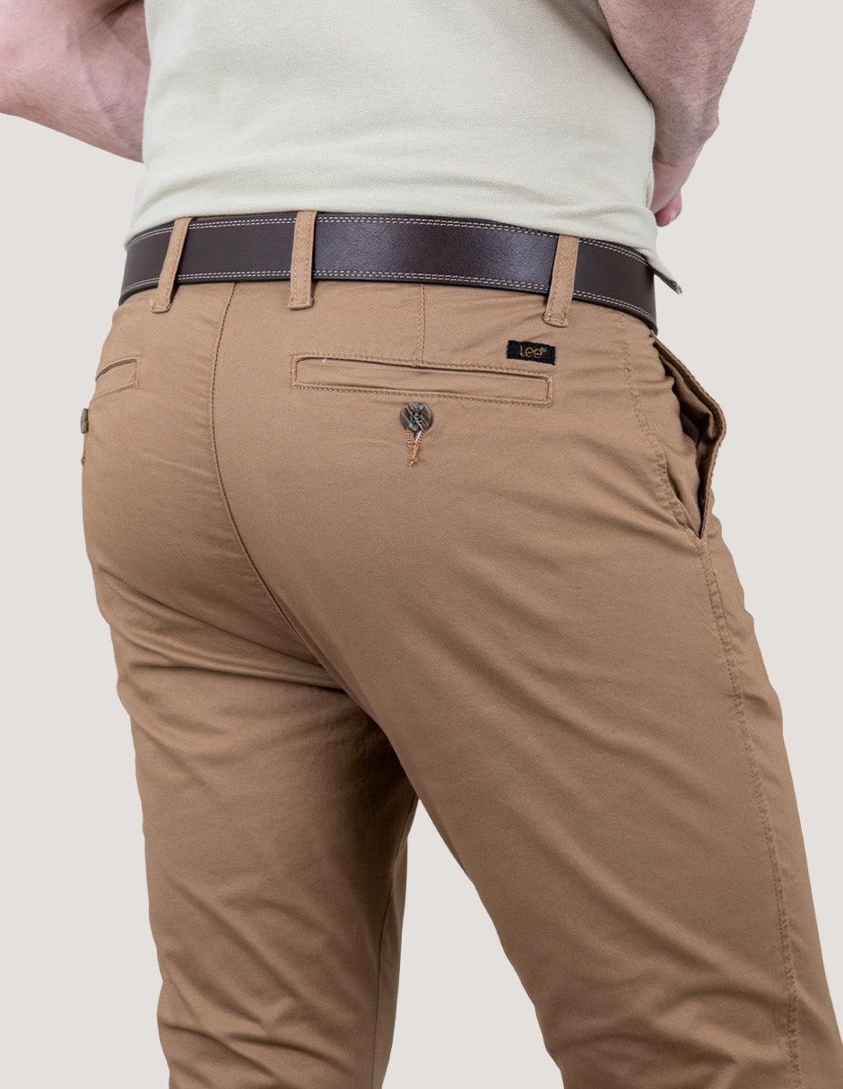 Pantalón casual slim de gabardina para hombre 4