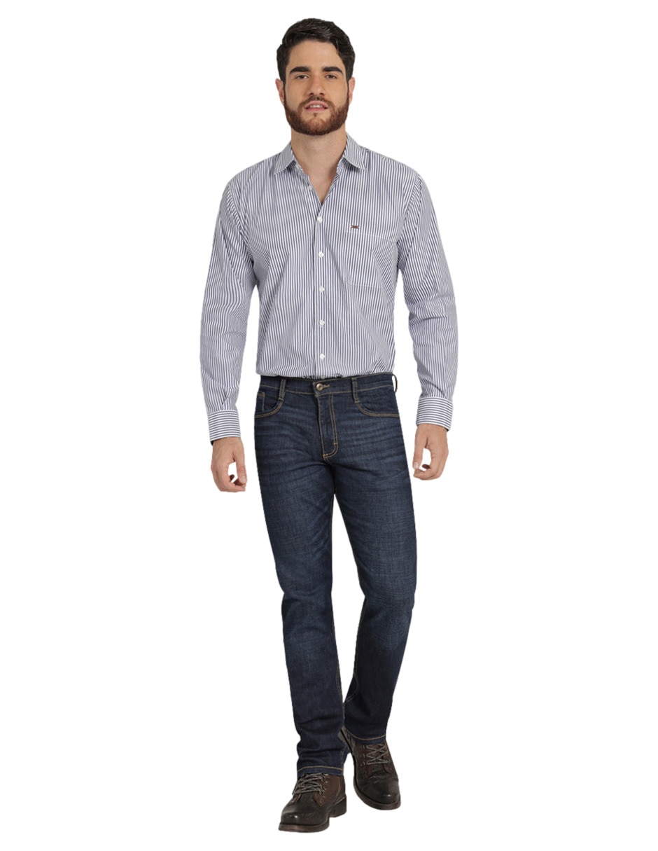 Jeans slim 112365956 lavado whisker para hombre 4