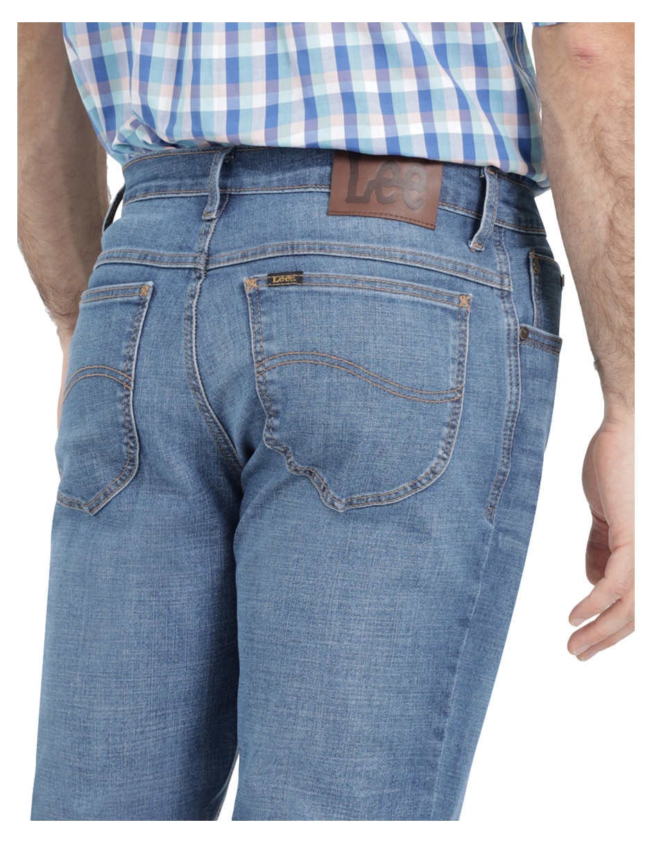 Jeans straight 112369571 lavado whisker para hombre 5