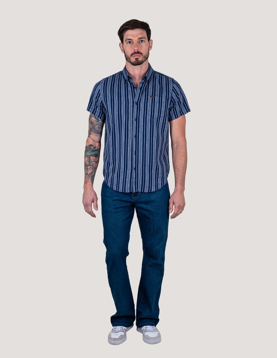 Camisa casual de algodón manga corta para hombre 4