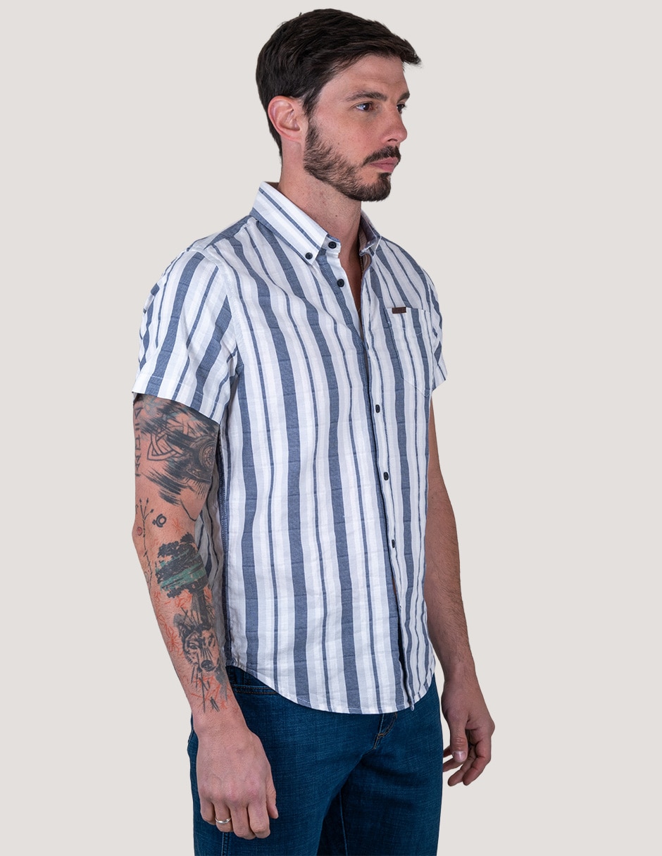Camisa casual de algodón manga corta para hombre 2