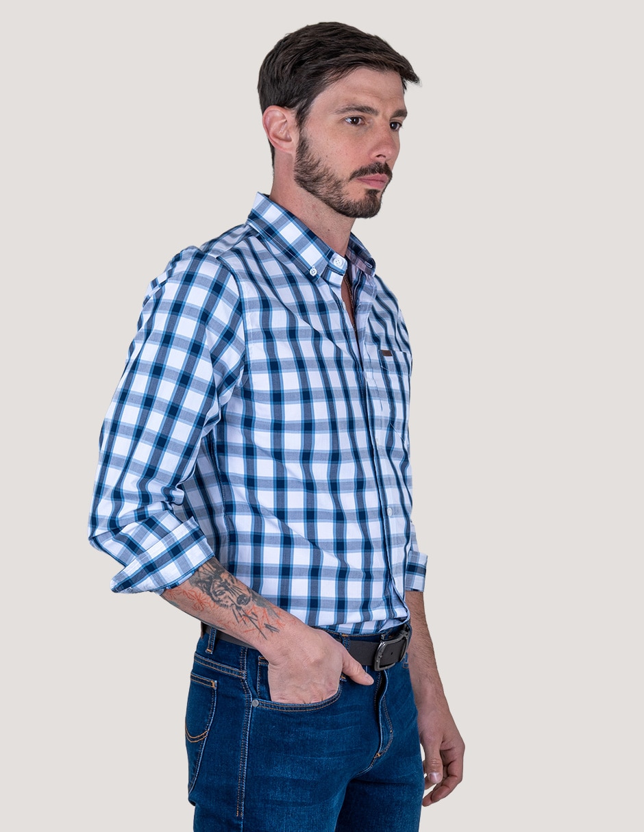 Camisa casual manga larga para hombre 2