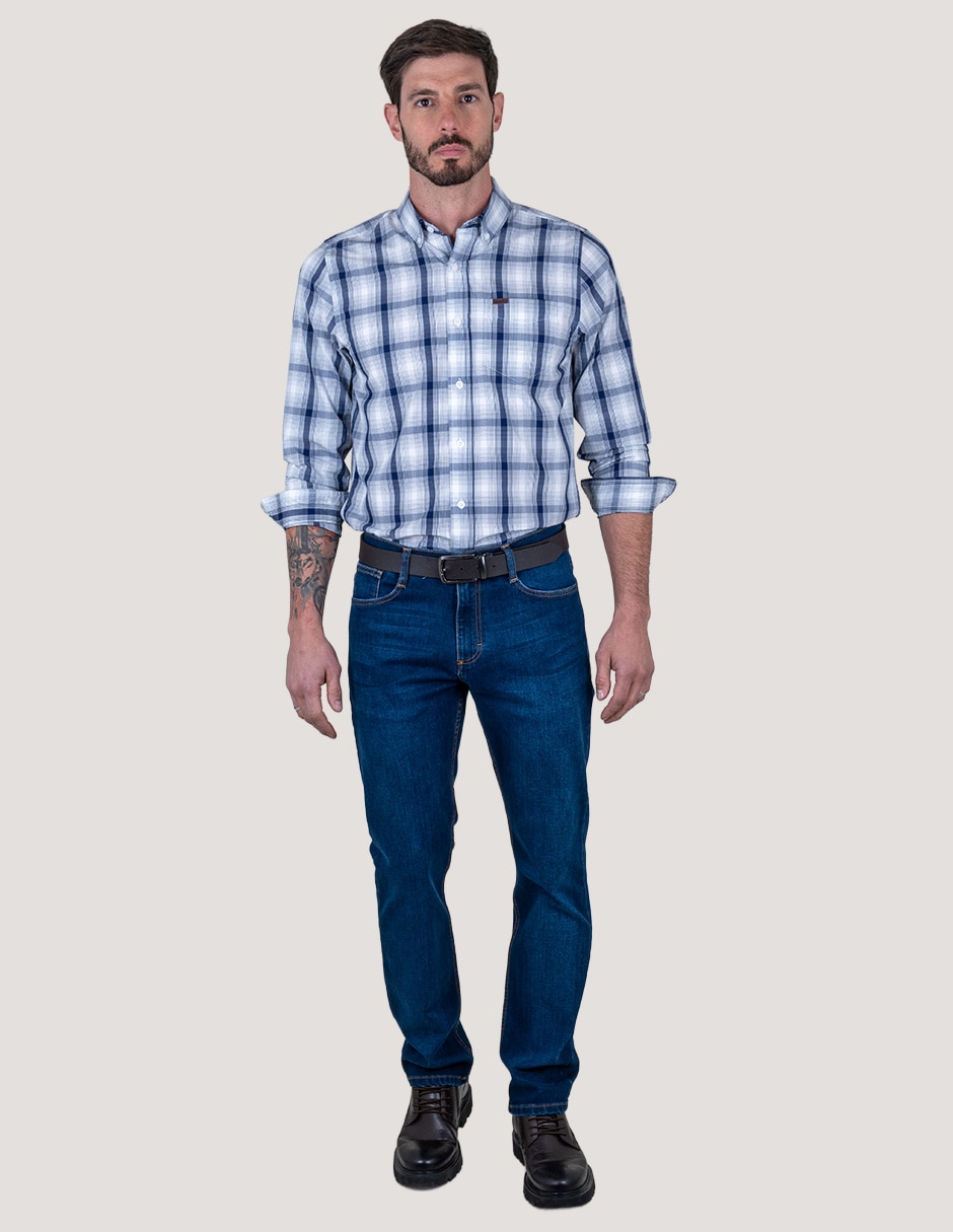 Camisa casual manga larga para hombre 4