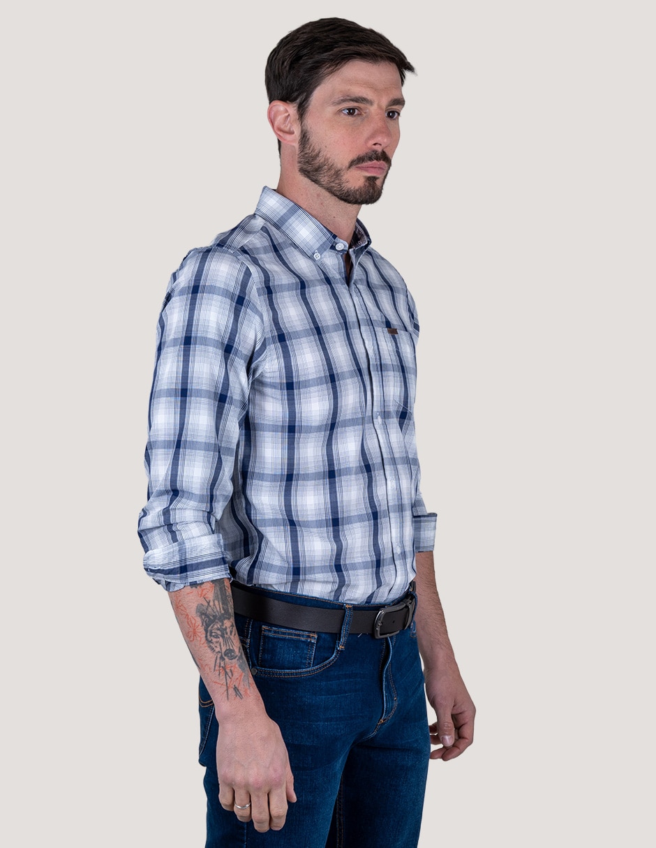 Camisa casual manga larga para hombre 2